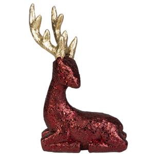 Rentier mit Glitzer - pink/gold - ca. 11,5 x 8 x 17 cm