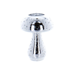 Teelichthalter Pilz - silber - ca. 9 x 11,5 cm