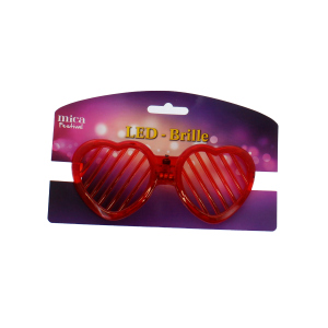LED Brille - Herz - rot