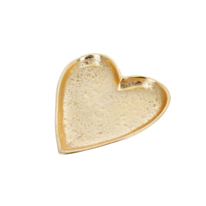 Dekoschale - Herz - gold - ca. 23 x 24 x 2 cm