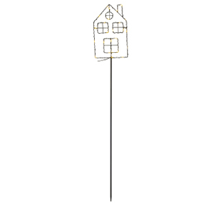 LED Pflanzstecker Haus schwarz - ca. 18 x 110 cm