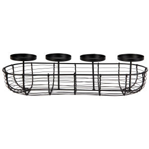 Adventskranz oval - schwarz - ca. 45 x 15 x 12 cm