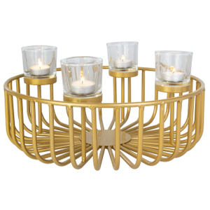 Adventskranz rund - gold - ca. 35 x 12 x 17 cm