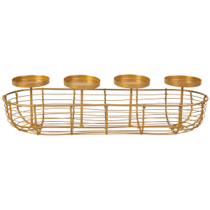 Adventskranz oval - gold - ca. 45 x 15 x 12 cm