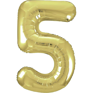 Folienballon - Zahl 5 - gold