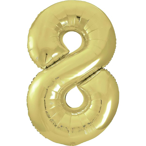 Folienballon - Zahl 8 - gold