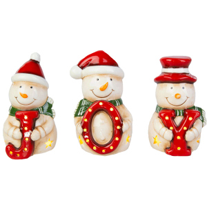 LED Schneemann Joy - ca. 7,6 x 7,5 x 11 cm