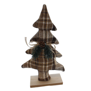 Standdeko - Tannenbaum kariert - ca. 19 x 6 x 33 cm