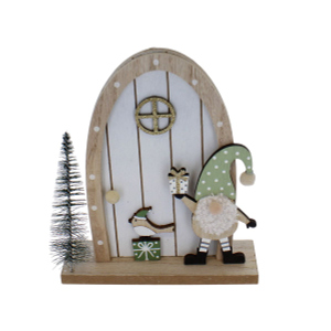 Standdeko Wichteltür grün - ca. 16 x 5 x 19 cm