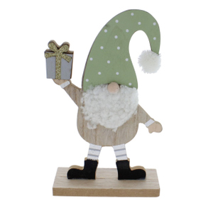 Standdeko - Wichtel mit Geschenk - ca. 13,5 x 5 x 22 cm