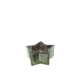 Teelichthaler Stern - grün - ca. 8 x 3 cm