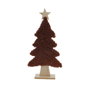 Standdeko - Baum mit Stern - braun - ca. 20 x 5 x 41,5 cm