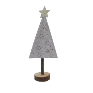 Standdeko - Tannenbaum mit Stern - ca. 12,5 x 8 x 32 cm