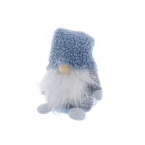 Wichtel sitzend blau - ca. 9 x 9 x 42 cm