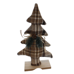 Standdeko - Tannenbaum - kariert - ca. 14 x 6 x 26,5 cm