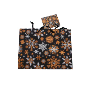 Geschenktasche - Schneeflocken - Maße ca. 22,9 x 26 x 12,7 cm