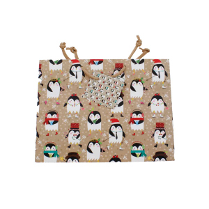 Geschenktasche - Pinguine - Maße ca. 22,9 x 26 x 12,7 cm