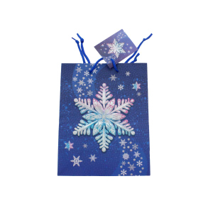 Geschenktasche - Schneeflocke - Maße ca. 17,8 x 9,8 x 22,9 cm