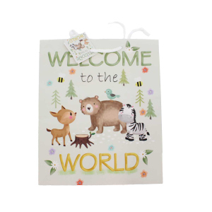 Geschenktasche - Welcome World - Maße ca. 26 x 12,7 x 32,4 cm