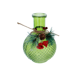 Vase bauchig - grün - ca. 13 x 15 cm