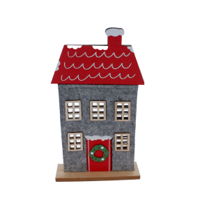 Dekohaus mit rotem Dach - ca. 17 x 5 x 30 cm