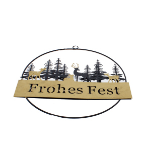 Kranz - Frohes Fest - zum Hängen - ca. 23,5 cm