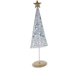 Tanne mit Stern - grün-weiß - ca. 32 x 9 x 8 cm - 1 Stück 