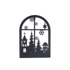 LED Weihnachtsdorf im Fenster - ca. 25 x 2,5 x 34,5 cm