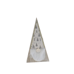 Wichtel dreieckig mit Mütze - beige - ca. 7,5 x 15 x 18 cm