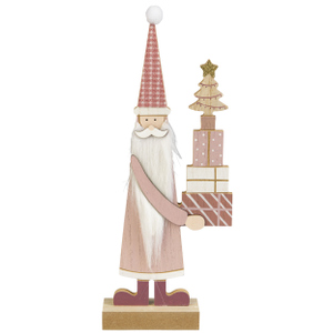 Nikolaus mit Geschenken - rosa - ca. 13,5 x 4 x 32 cm