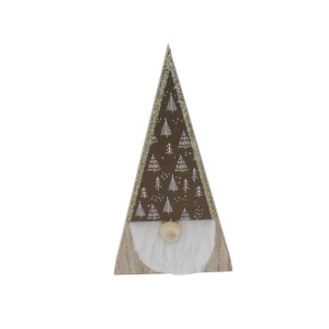 Wichtel dreieckig mit Mütze - braun - ca. 10 x 20 x 2,3 cm