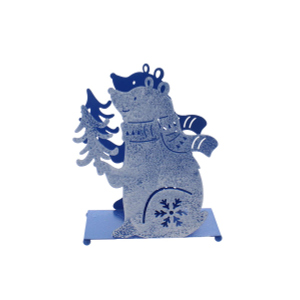 Teelichthalter Eisbär weiß - ca. 14 x 7 x 17,5 cm