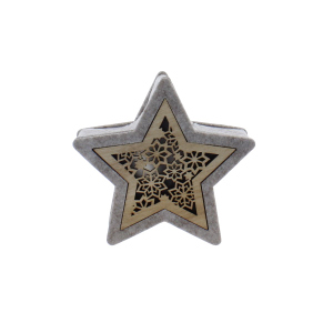 Standdeko - LED Stern - beige - ca. 13 x 4 x 12 cm