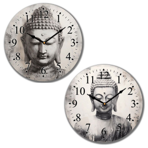 Wanduhr - Buddha - grau - 1 Stück