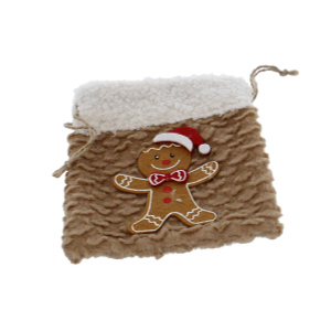 Geschenktasche - Lebkuchenmann - Textil - ca. 12,5 x 15 cm