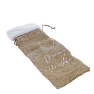 Geschenktasche für Flaschen - Merry Christmas - ca. 14 x 33 cm