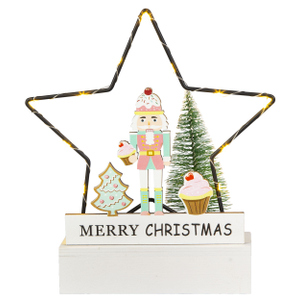 Standdeko - LED Stern - Merry Christmas - ca. 19 x 5,3 x 22 cm