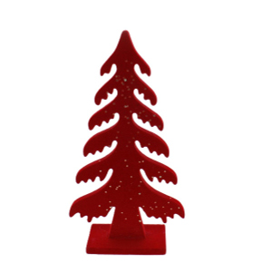 Standdeko Tannenbaum - rot/gold - ca. 14 x 5 x 26 cm