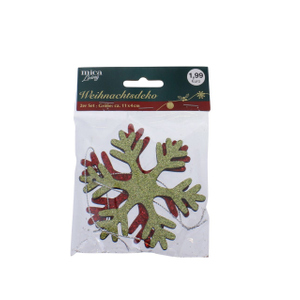 Dekohänger Schneeflocken - 3er Set - ca. 11 x 11 x 0,5 cm