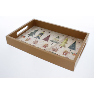 Dekotablett - Merry Christmas - aus Holz - ca. 30 x 20 x 4 cm