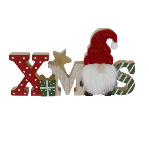 Schriftzug Xmas - mit Wichtel - ca. 24 x 13 x 3 cm