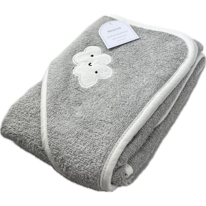 Baby Kapuzenbadetuch - Wolke - grau - ca. 75 x 75 cm