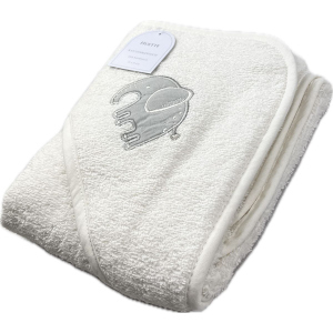 Baby Kapuzenbadetuch - Elefant - weiß - ca. 75 x 75 cm