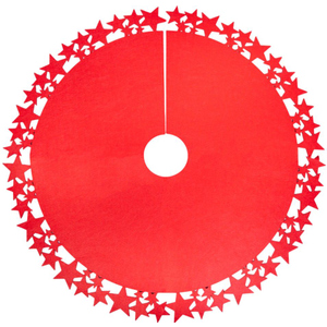 Weihnachtsbaum-Decke - rot mit Sternen - ø ca. 90 cm