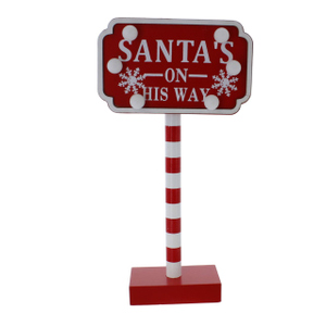 LED Schild - Santa´s on his way - ca. 14 x 5 x 26,5 cm