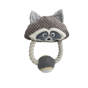 Tierspielzeug - Waschbär mit Ring - ca. 21 cm