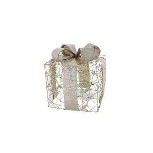 LED Geschenk gold - ca. 15 cm