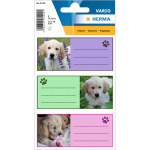 Schuletiketten - Hundewelpen - 9 Stück