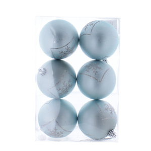 Christbaumkugeln 6 Stück eisblau - ca. 8 cm