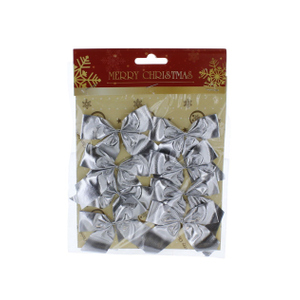 Dekoschleifen 8 Stück silber - ca. 7 cm